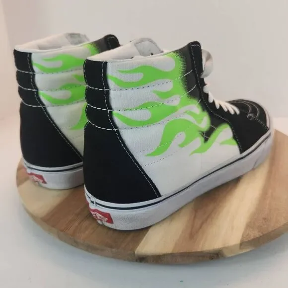 Vans Sk8-Hi 'Flame Black White' VN0A4U3CXEY Mens Size 10.5 - Picture 4 of 11